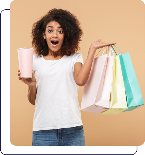 Image of a girl holding shopping bags